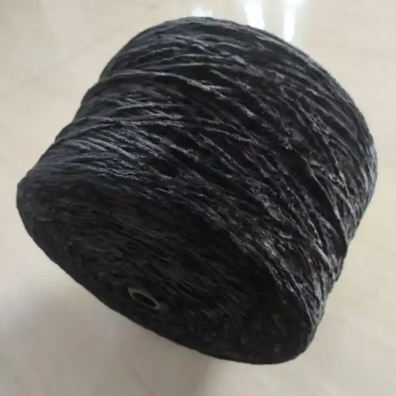 China Yarn for Ladies Vest (Sweater),Round Neck Pullover (Sweater),Crop Top Pullover (Sweater) Shiny Chenille Fancy Yarn Polyester 黑色 color buy from China wholesaler bulk order at wholesale price free worldwide shipping Alibaba