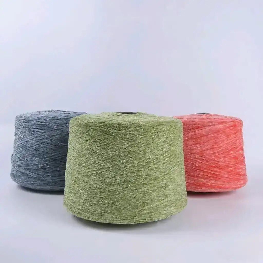 China Yarn for Crop Top,Pajamas,Open Cardigan (Sweater),Crew Neck Pullover (Sweater),Crop Top Pullover (Sweater) Shiny Chenille Fancy Yarn Polyester Silver Birch color buy from China wholesaler bulk order at wholesale price free worldwide shipping Alibaba