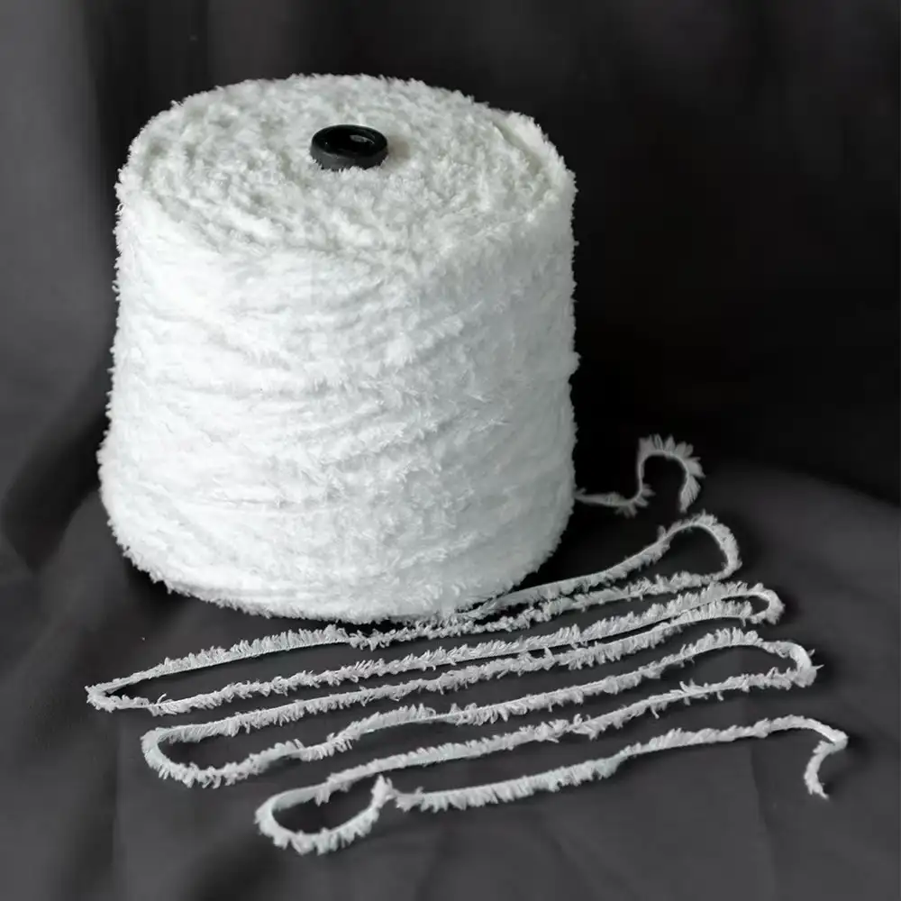 China Yarn for Crop Top,Pajamas,Crew Neck Pullover (Sweater),Loungewear Teddy Yarn Fancy Yarn Polyester white color buy from China wholesaler bulk order at wholesale price free worldwide shipping Alibaba