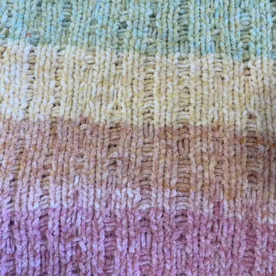 China Yarn for Open Cardigan (Sweater) Matt Chenille Fancy Yarn Polyester 彩虹 color buy from China wholesaler bulk order at wholesale price free worldwide shipping Alibaba
