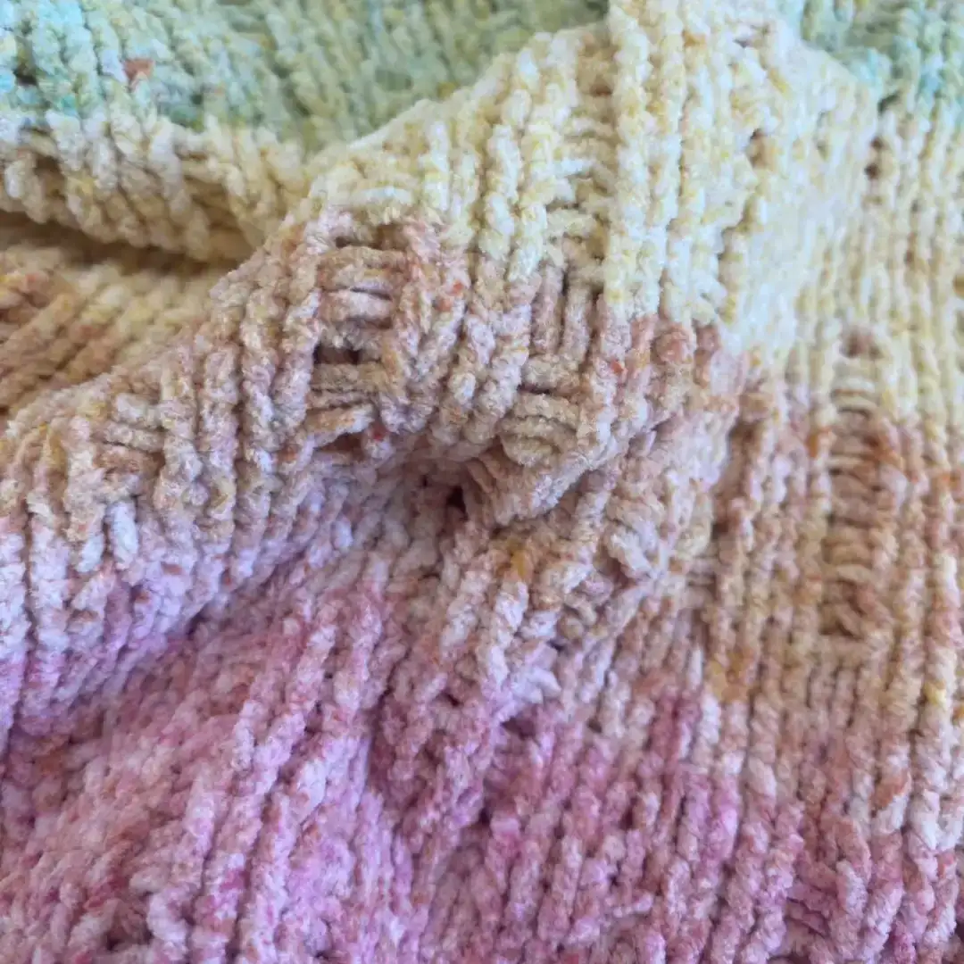 China Yarn for Open Cardigan (Sweater) Matt Chenille Fancy Yarn Polyester 彩虹 color buy from China wholesaler bulk order at wholesale price free worldwide shipping Alibaba