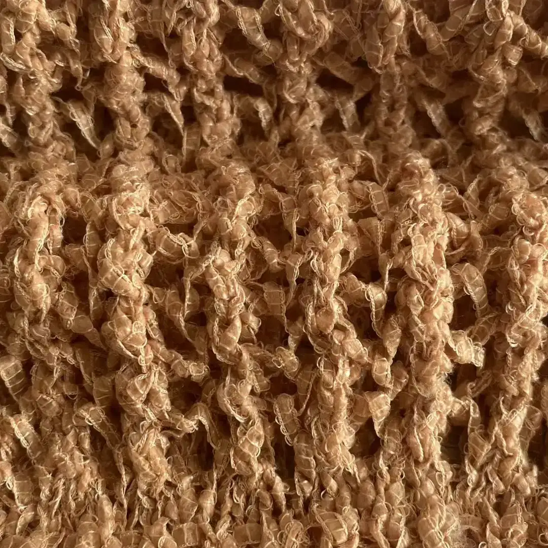 China Yarn for Open Cardigan (Sweater) Tubular Tape Yarn Fancy Yarn Polyester BROWN color buy from China wholesaler bulk order at wholesale price free worldwide shipping Alibaba