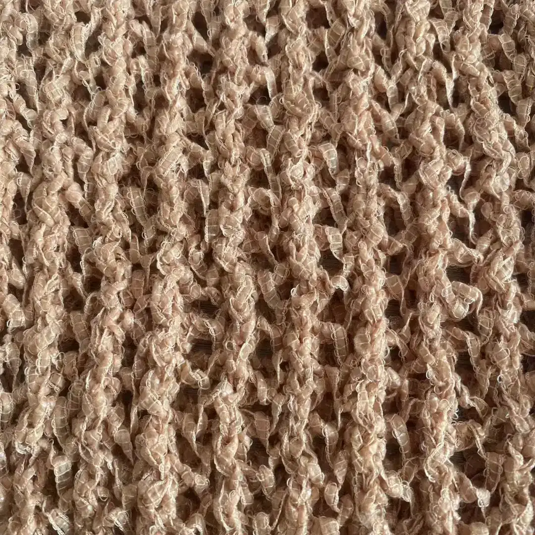 China Yarn for Open Cardigan (Sweater) Tubular Tape Yarn Fancy Yarn Polyester BROWN color buy from China wholesaler bulk order at wholesale price free worldwide shipping Alibaba