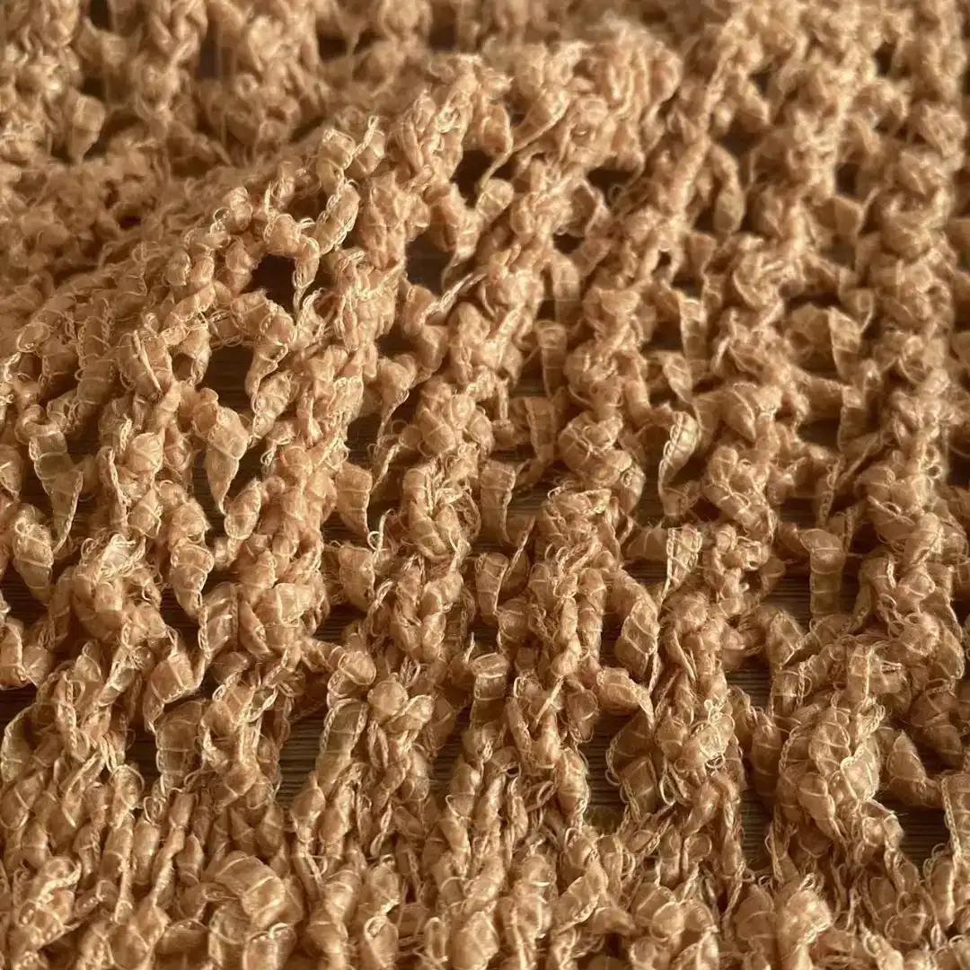 China Yarn for Open Cardigan (Sweater) Tubular Tape Yarn Fancy Yarn Polyester BROWN color buy from China wholesaler bulk order at wholesale price free worldwide shipping Alibaba