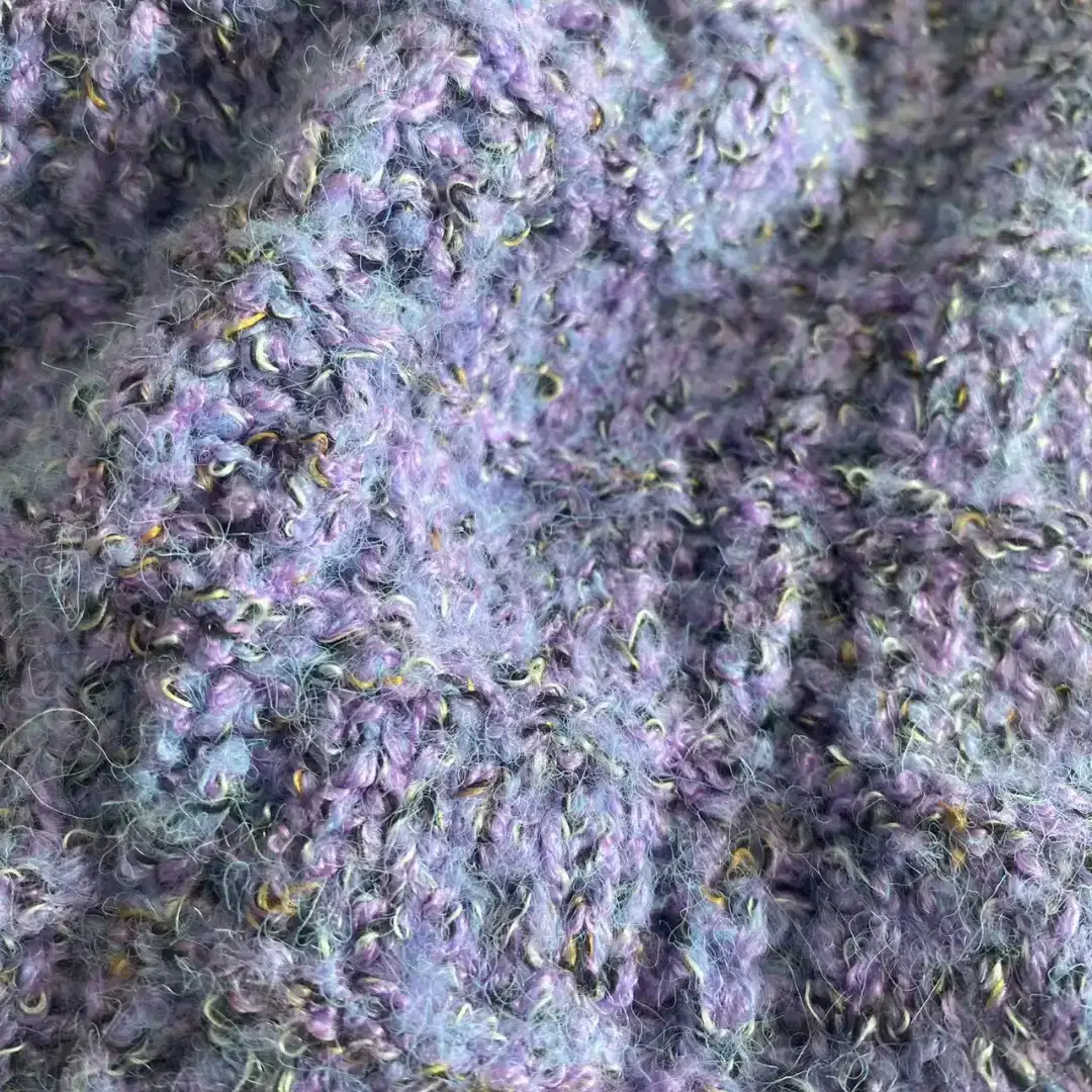 China Yarn for Open Cardigan (Sweater) Boucle Yarn Fancy Yarn Acrylic Polyester Nylon Wool Lurex purple color buy from China wholesaler bulk order at wholesale price free worldwide shipping Alibaba