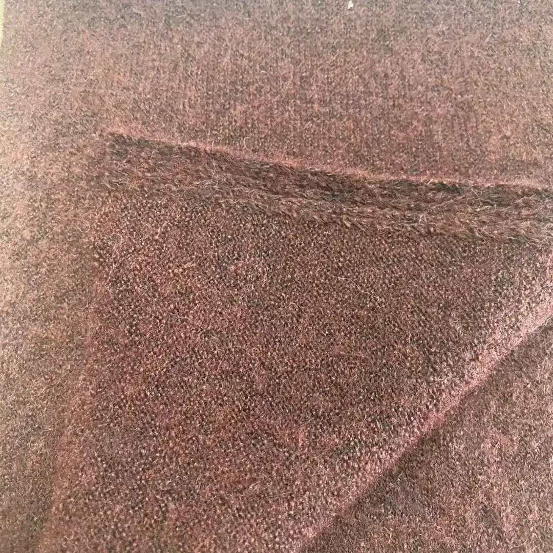 China Yarn for Open Cardigan (Sweater) Mossy Yarn Fancy Yarn Recycled Polyester Acrylic Wool Elastane WINE RED color buy from China wholesaler bulk order at wholesale price free worldwide shipping Alibaba