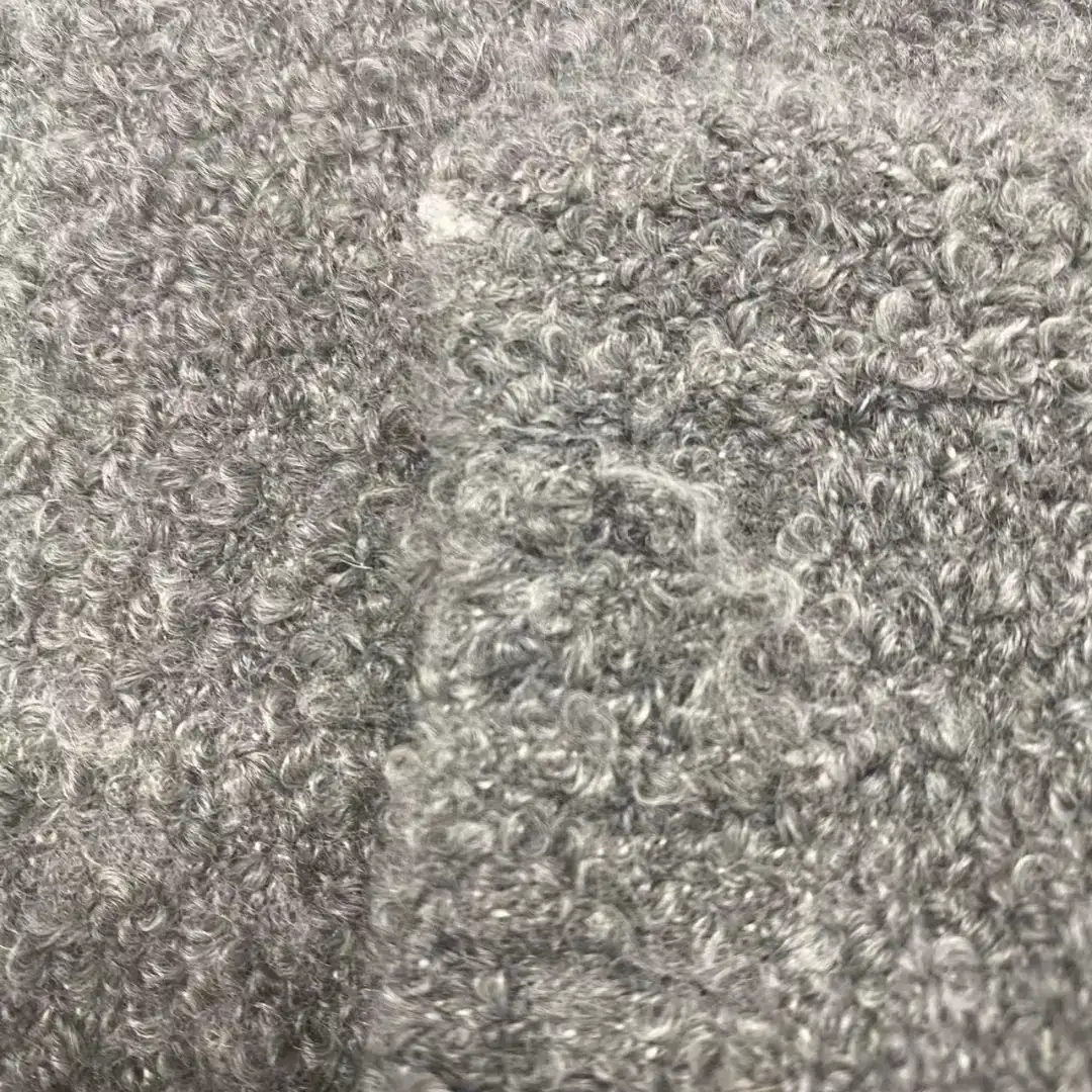 China Yarn for Open Cardigan (Sweater) Boucle Yarn Fancy Yarn Recycled Polyester Polyester Wool Elastane GREY color buy from China wholesaler bulk order at wholesale price free worldwide shipping Alibaba