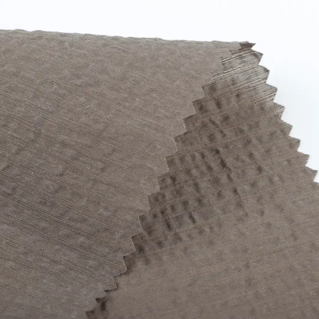 China Fabric for Shirt,Blouse Seersucker Natural Woven Fabric Tencel Nylon bronze color buy from China wholesaler bulk order at wholesale price free worldwide shipping Alibaba