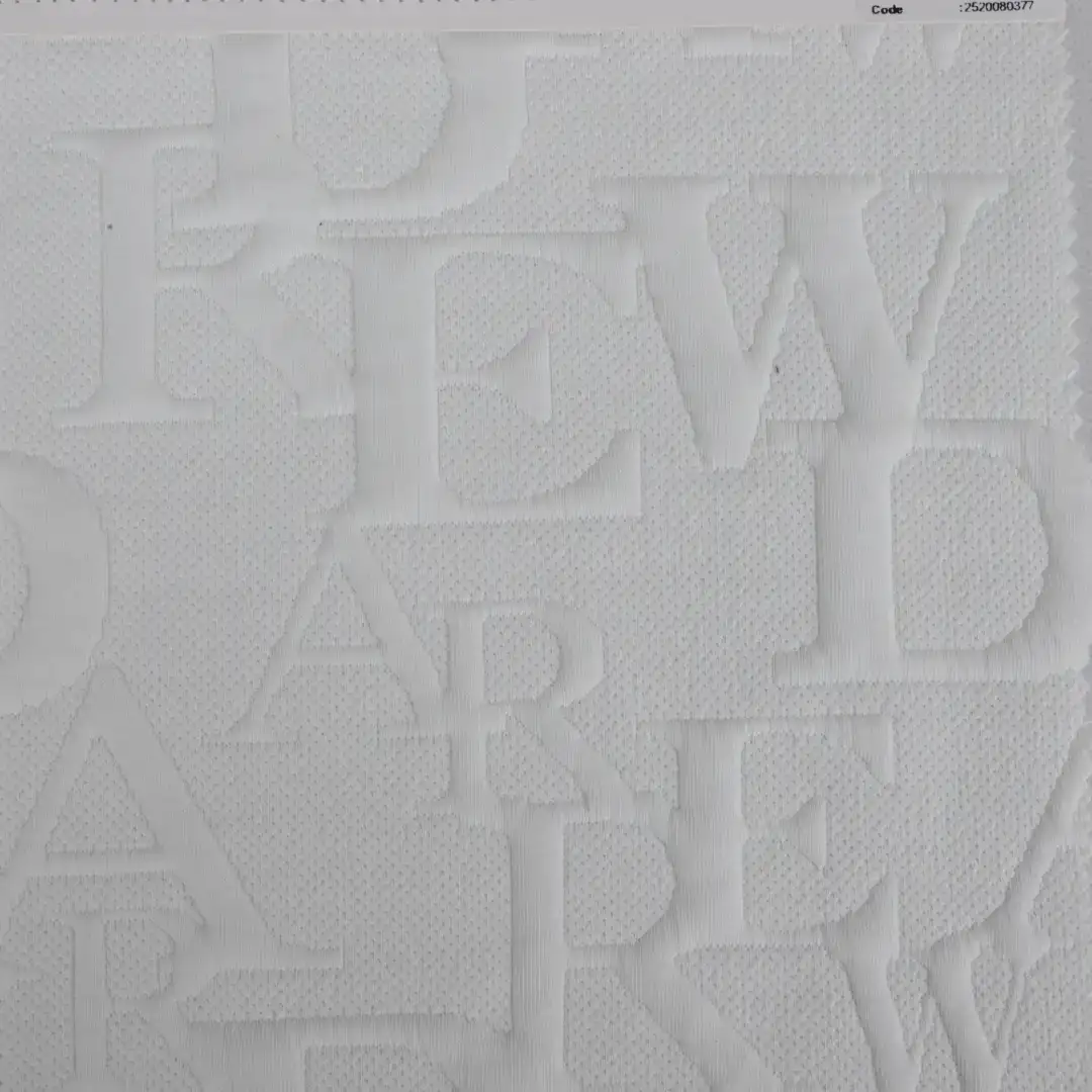 China Fabric for Jackets,Hoodie,Sweatshirt Weft Jacquard Knit Fabric Polyester White color buy from China wholesaler bulk order at wholesale price free worldwide shipping Alibaba