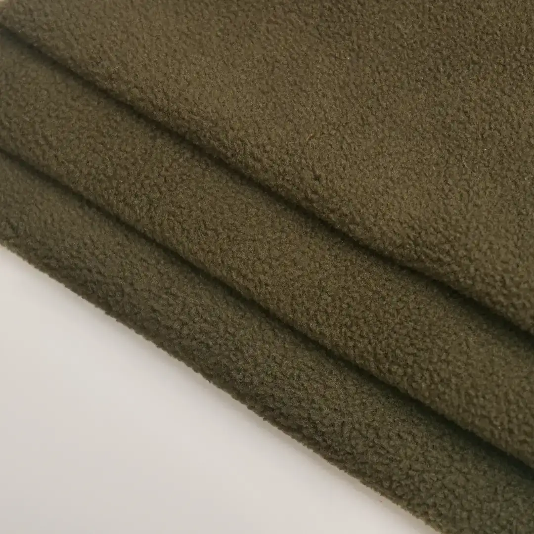 China Fabric for Jackets Polar Fleece Knit Fabric Polyester army green color buy from China wholesaler bulk order at wholesale price free worldwide shipping Alibaba