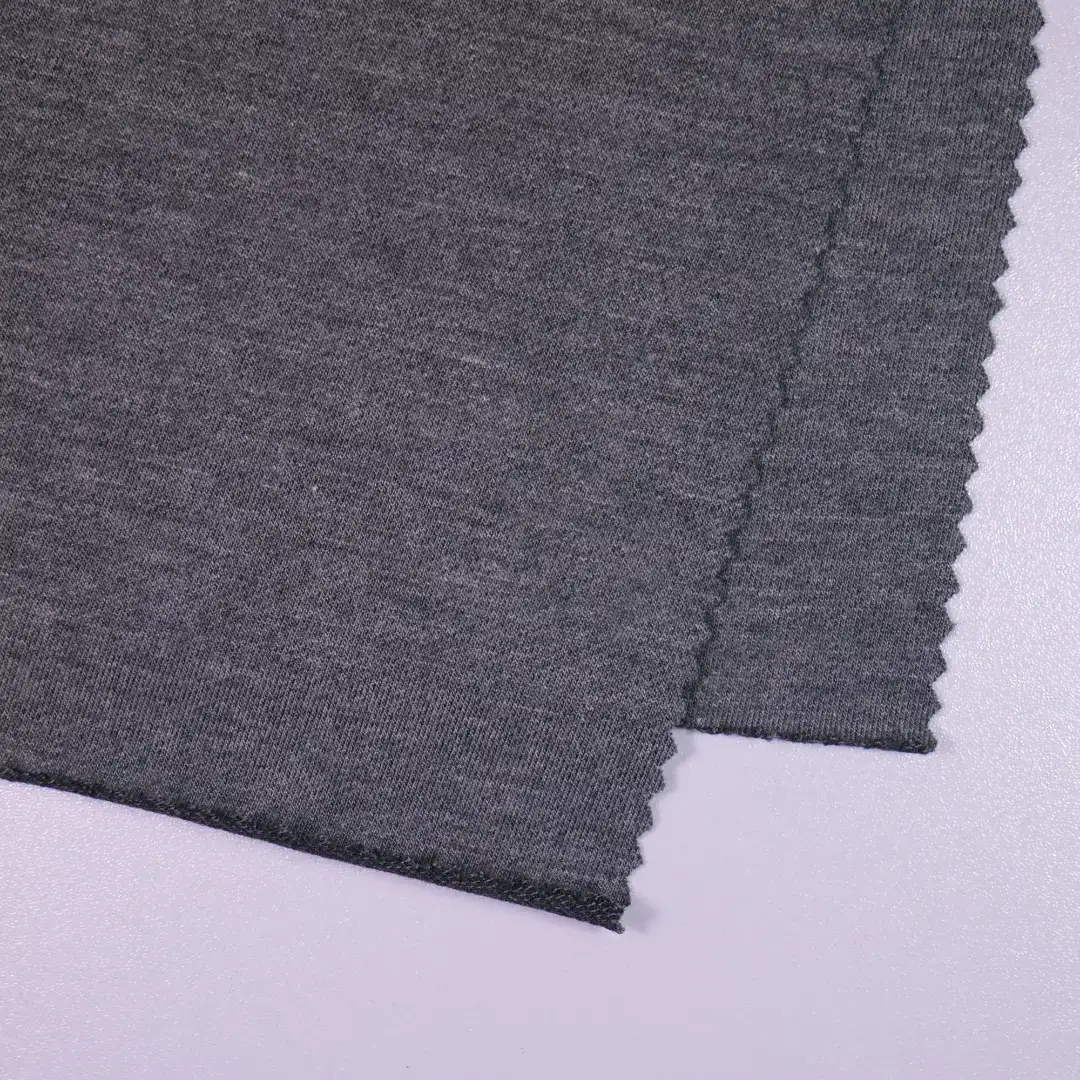China Fabric for T-Shirt Single Jersey Knit Fabric Polyester Viscose Spandex GRAY color buy from China wholesaler bulk order at wholesale price free worldwide shipping Alibaba