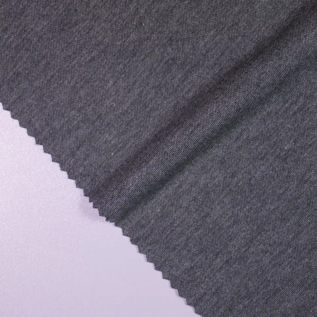 China Fabric for T-Shirt Single Jersey Knit Fabric Polyester Viscose Spandex GRAY color buy from China wholesaler bulk order at wholesale price free worldwide shipping Alibaba