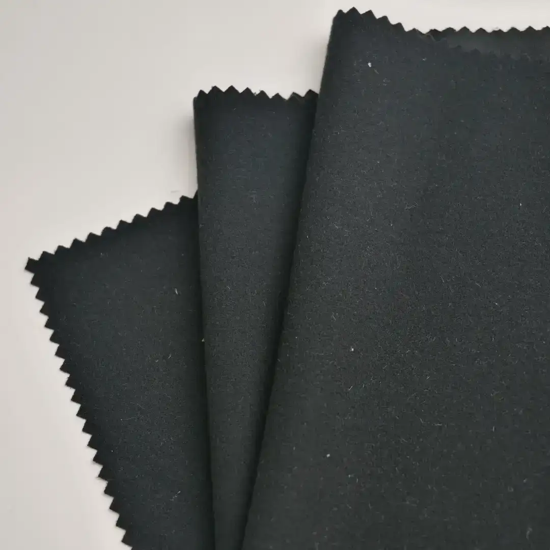 China Fabric for Jackets,Trench Coat,Overcoat Fleece Knit Fabric Polyester BLACK color buy from China wholesaler bulk order at wholesale price free worldwide shipping Alibaba