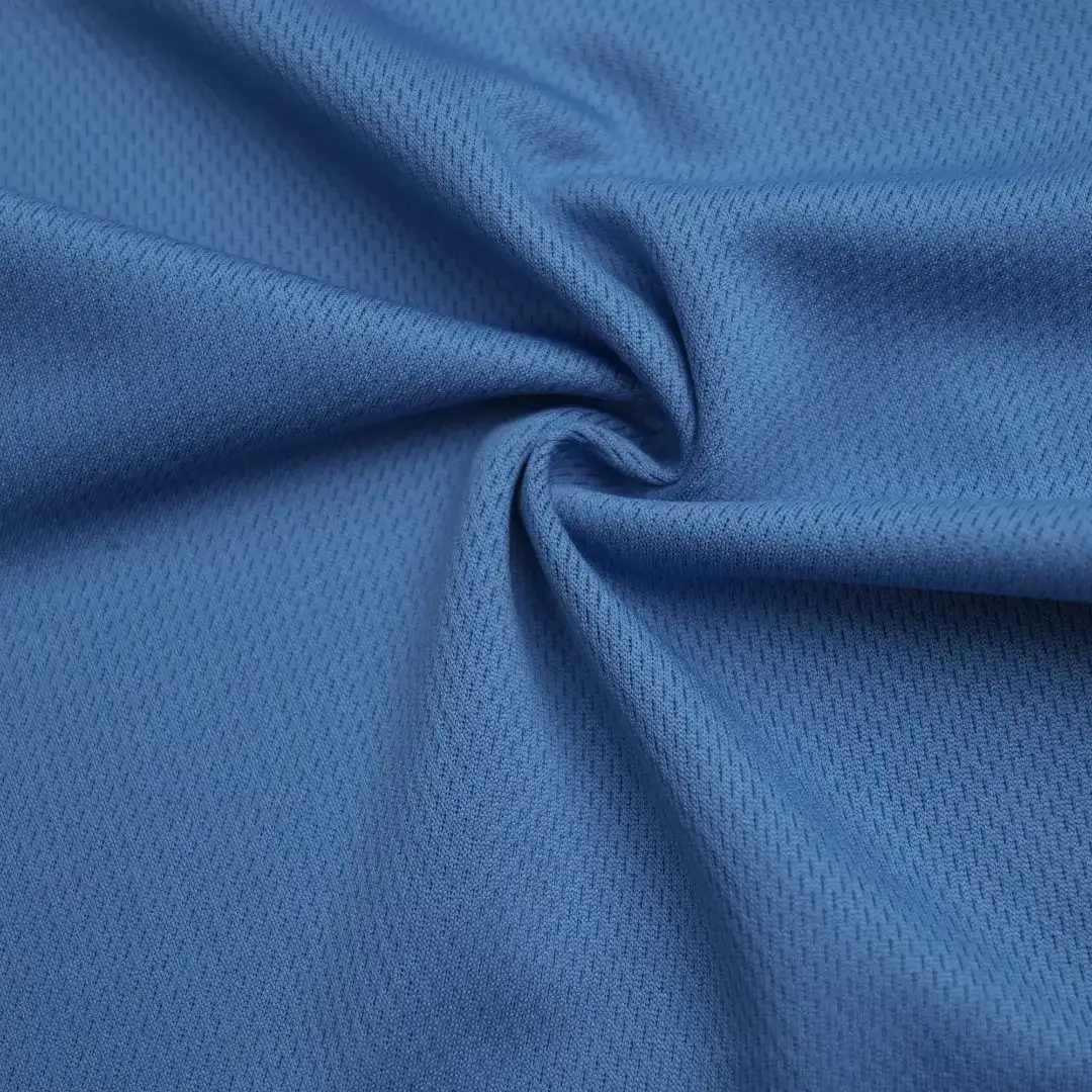 China Fabric for T-Shirt,Yoga Clothes,T-shirt ,Polo T-shirt  Birdeye Mesh Knit Fabric Polyester blue color buy from China wholesaler bulk order at wholesale price free worldwide shipping Alibaba