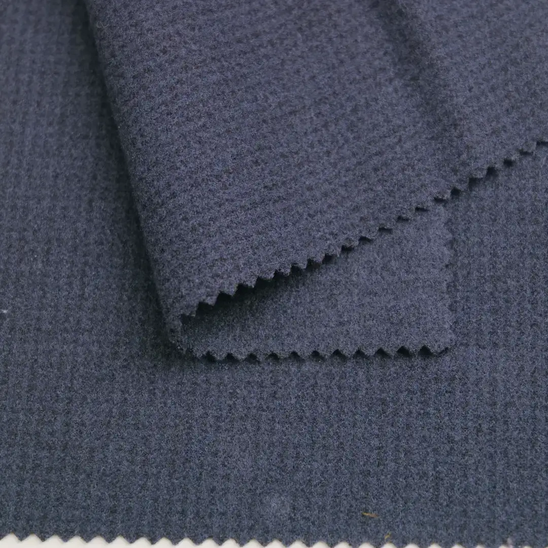 China Fabric for Jackets,Trench Coat,Overcoat,Bomber jacket Knit Woolen Fabric Woolen Polyester Dark blue-gray color buy from China wholesaler bulk order at wholesale price free worldwide shipping Alibaba