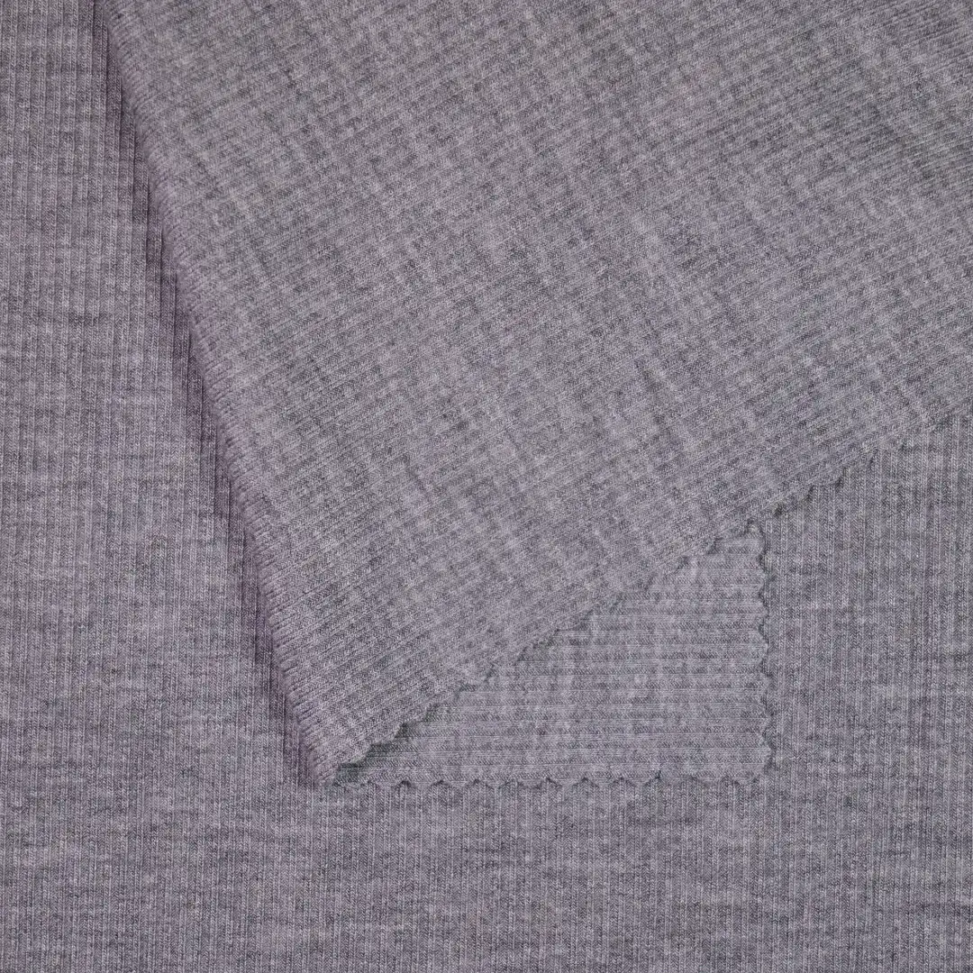 China Fabric for Tank Top,Open Cardigan  Rib Knit Fabric Polyester Spandex grey color buy from China wholesaler bulk order at wholesale price free worldwide shipping Alibaba
