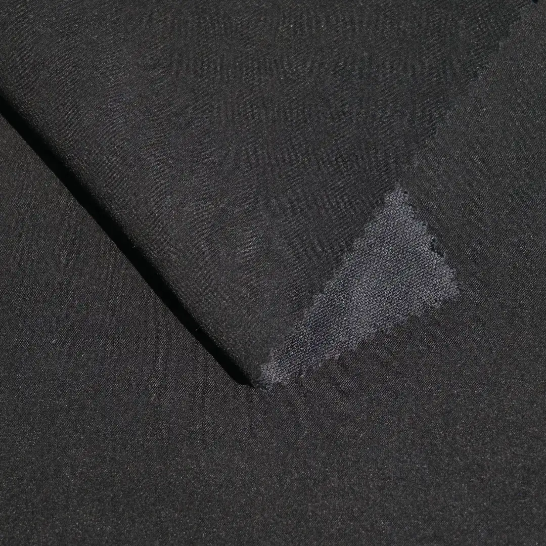 China Fabric for Jackets,Blouse Single Jersey Knit Fabric Polyester Spandex black color buy from China wholesaler bulk order at wholesale price free worldwide shipping Alibaba