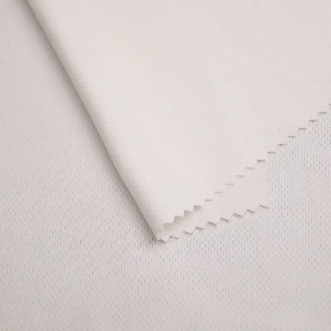 China Fabric for T-Shirt,Round Neck Pullover ,Sweatshirt,Tracksuits Birdeye Mesh Knit Fabric Polyester Spandex white color buy from China wholesaler bulk order at wholesale price free worldwide shipping Alibaba