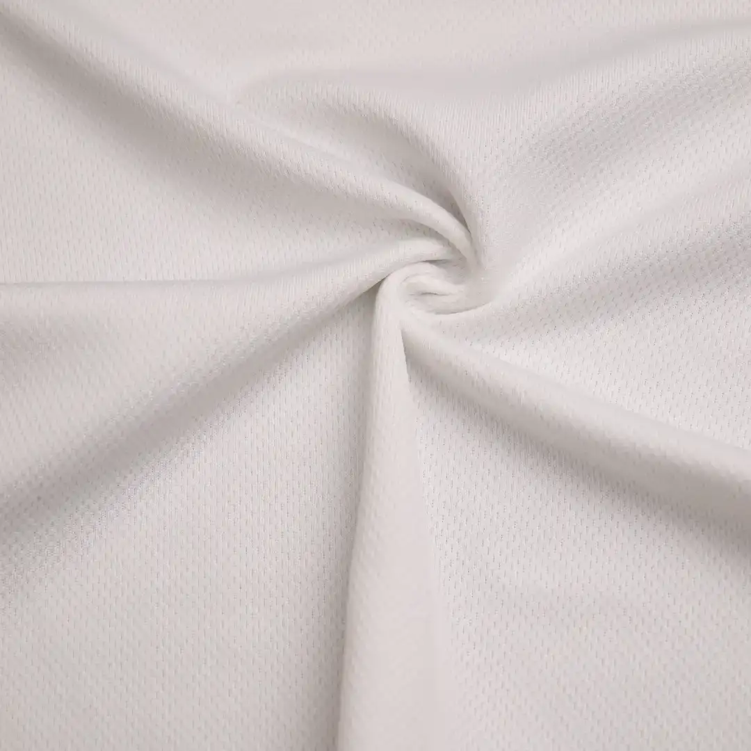 China Fabric for T-Shirt,Round Neck Pullover ,Sweatshirt,Tracksuits Birdeye Mesh Knit Fabric Polyester Spandex white color buy from China wholesaler bulk order at wholesale price free worldwide shipping Alibaba
