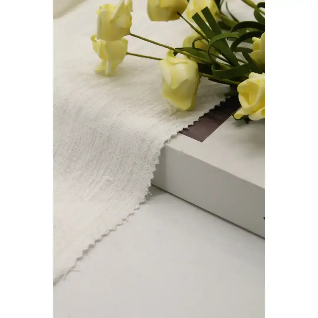 China Fabric for Blouse,Crop Top Jacquard Natural Woven Fabric Nylon Tencel Polyester white color buy from China wholesaler bulk order at wholesale price free worldwide shipping Alibaba