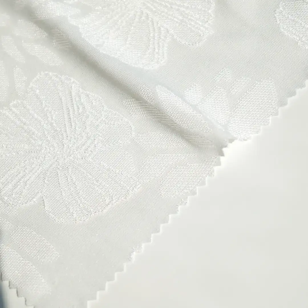 China Fabric for T-Shirt,Tank Top,Blouse,Dresses (Pullover)  Weft Jacquard Knit Fabric Polyester Spandex white color buy from China wholesaler bulk order at wholesale price free worldwide shipping Alibaba