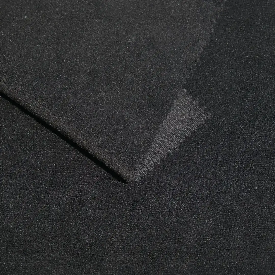 China Fabric for Jackets,Hoodie,Loungewear Fleece Knit Fabric Polyester Spandex black color buy from China wholesaler bulk order at wholesale price free worldwide shipping Alibaba