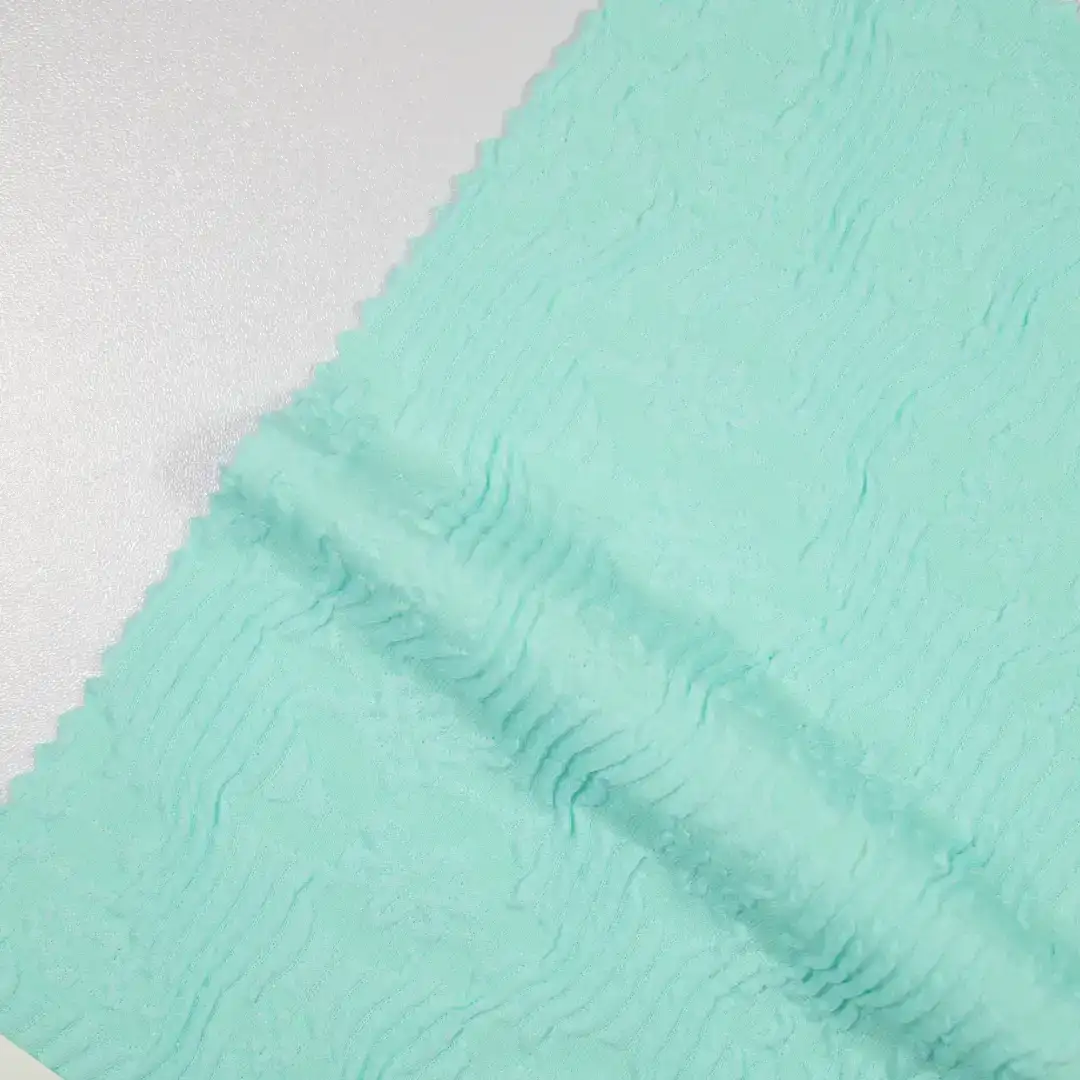 China Fabric for Blouse,Skirt Jacquard Knit Fabric Polyester Spandex blue color buy from China wholesaler bulk order at wholesale price free worldwide shipping Alibaba