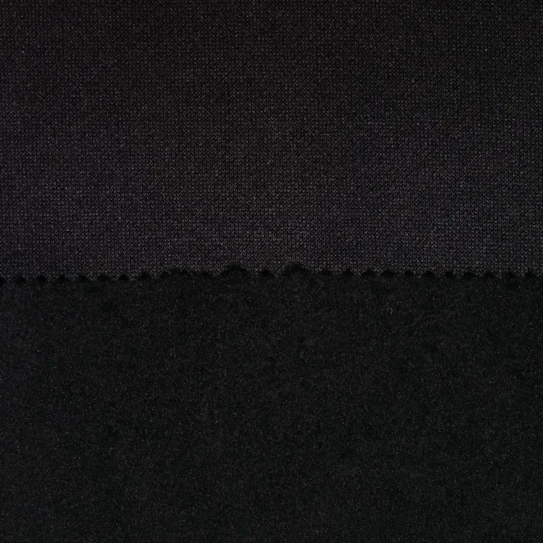China Fabric for Jackets,Trench Coat,Overcoat Fleece Knit Fabric Polyester black color buy from China wholesaler bulk order at wholesale price free worldwide shipping Alibaba