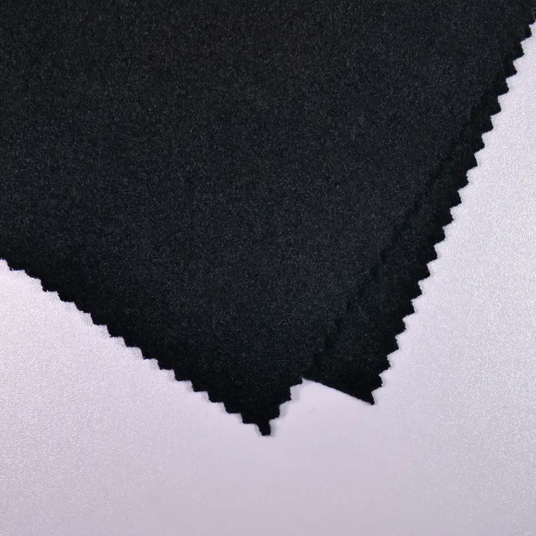 China Fabric for Jackets,Trench Coat,Overcoat Fleece Knit Fabric Polyester black color buy from China wholesaler bulk order at wholesale price free worldwide shipping Alibaba