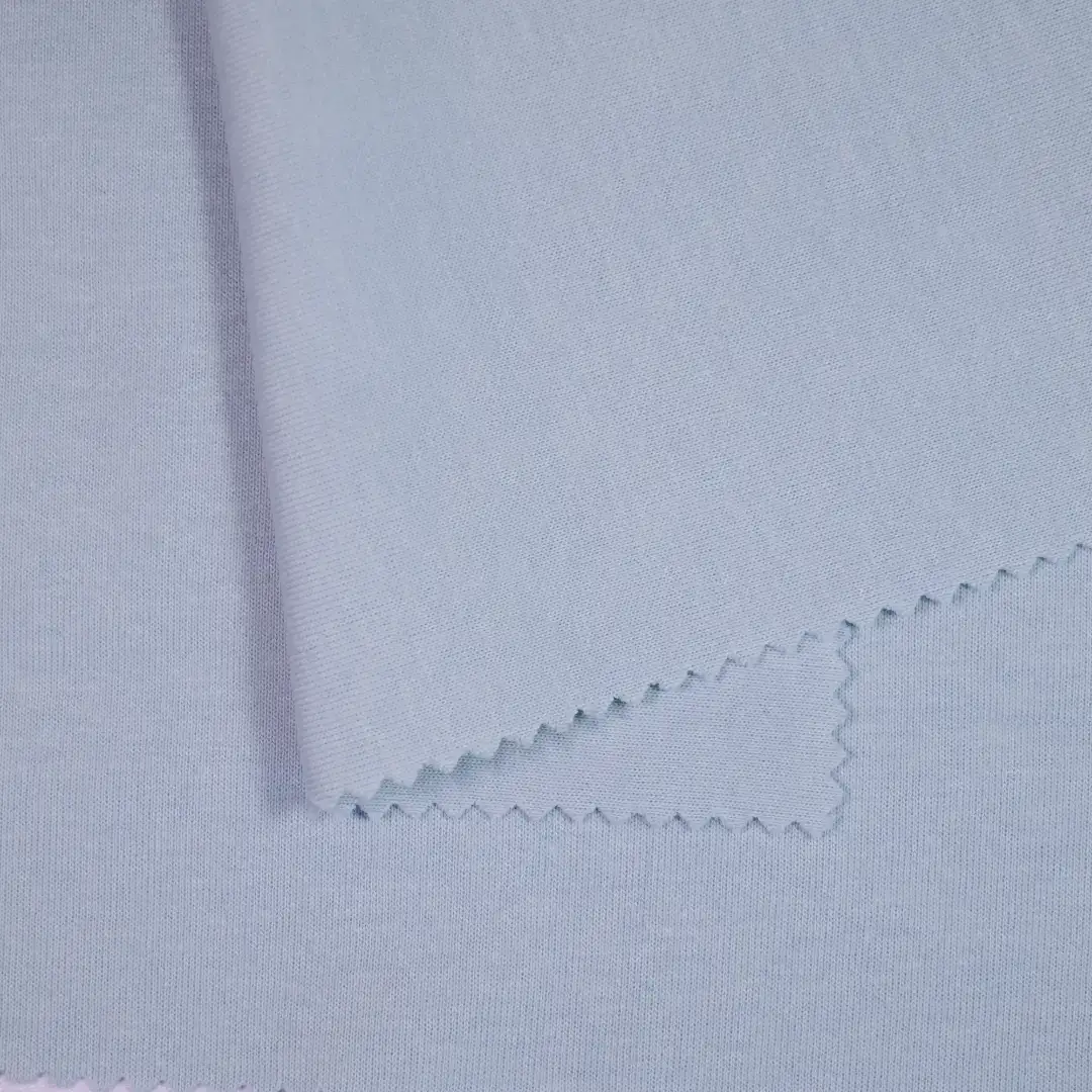 China Fabric for T-Shirt,Polo Shirt,Hoodie,Sweatshirt Interlock Knit Fabric Cotton Polyester blue color buy from China wholesaler bulk order at wholesale price free worldwide shipping Alibaba