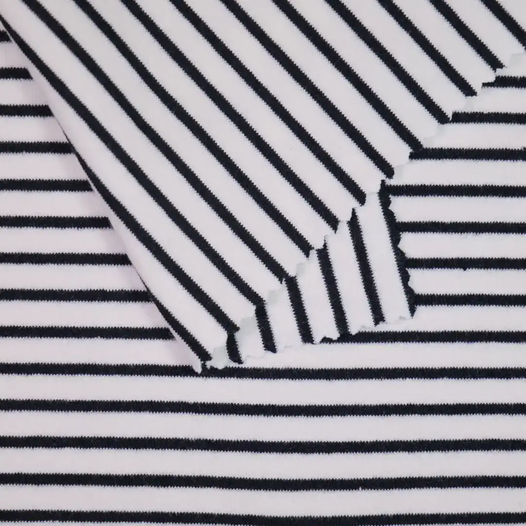 China Fabric for Hoodie,Dresses (Pullover) ,Sweatshirt Yarn-dyed fabric Knit Fabric Cotton Spandex white&black color buy from China wholesaler bulk order at wholesale price free worldwide shipping Alibaba