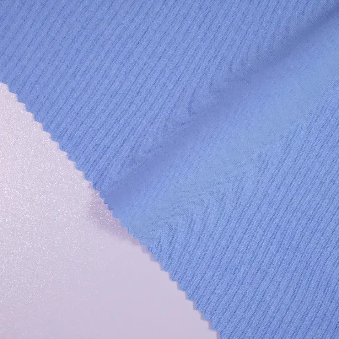China Fabric for Hoodie,Sweatshirt Interlock Knit Fabric Cotton Polyester Elastane blue color buy from China wholesaler bulk order at wholesale price free worldwide shipping Alibaba