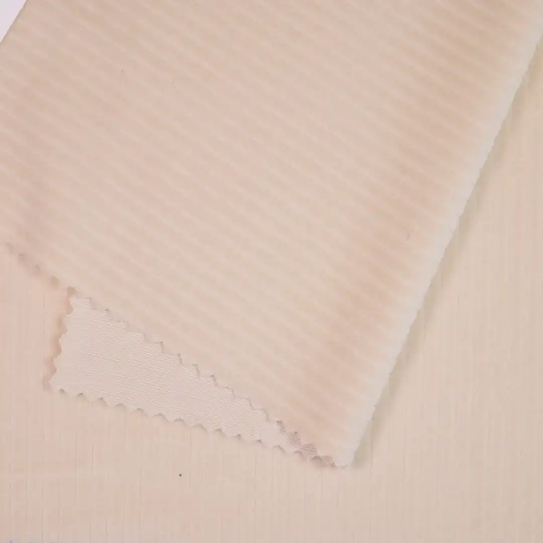 China Fabric for Pants,Jackets,Blazer,Hoodie knitted Corduroy Knit Fabric Polyester Spandex Beige color buy from China wholesaler bulk order at wholesale price free worldwide shipping Alibaba