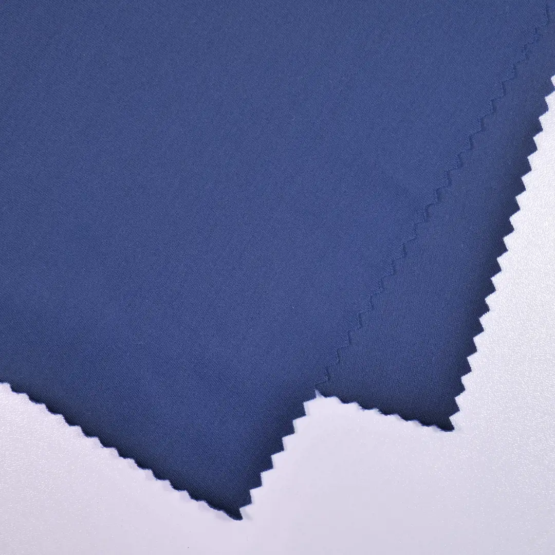 China Fabric for Jogger,Yoga Clothes,Swimsuits,Sports Bras Tricot Knit Fabric Polyester Spandex Dark blue color buy from China wholesaler bulk order at wholesale price free worldwide shipping Alibaba