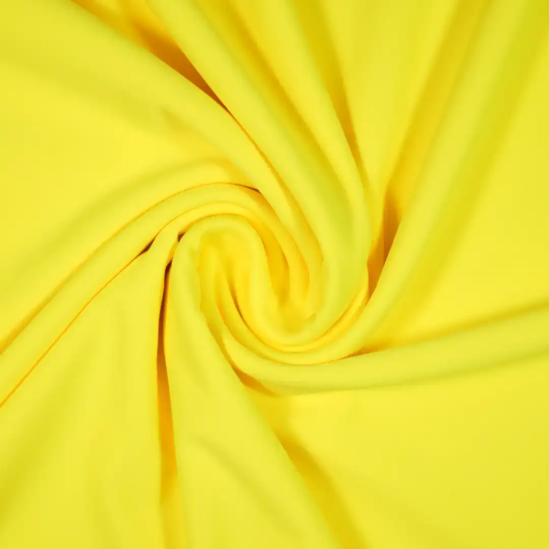 China Fabric for Yoga Clothes,Swimsuits Interlock Knit Fabric Polyester Spandex yellow color buy from China wholesaler bulk order at wholesale price free worldwide shipping Alibaba