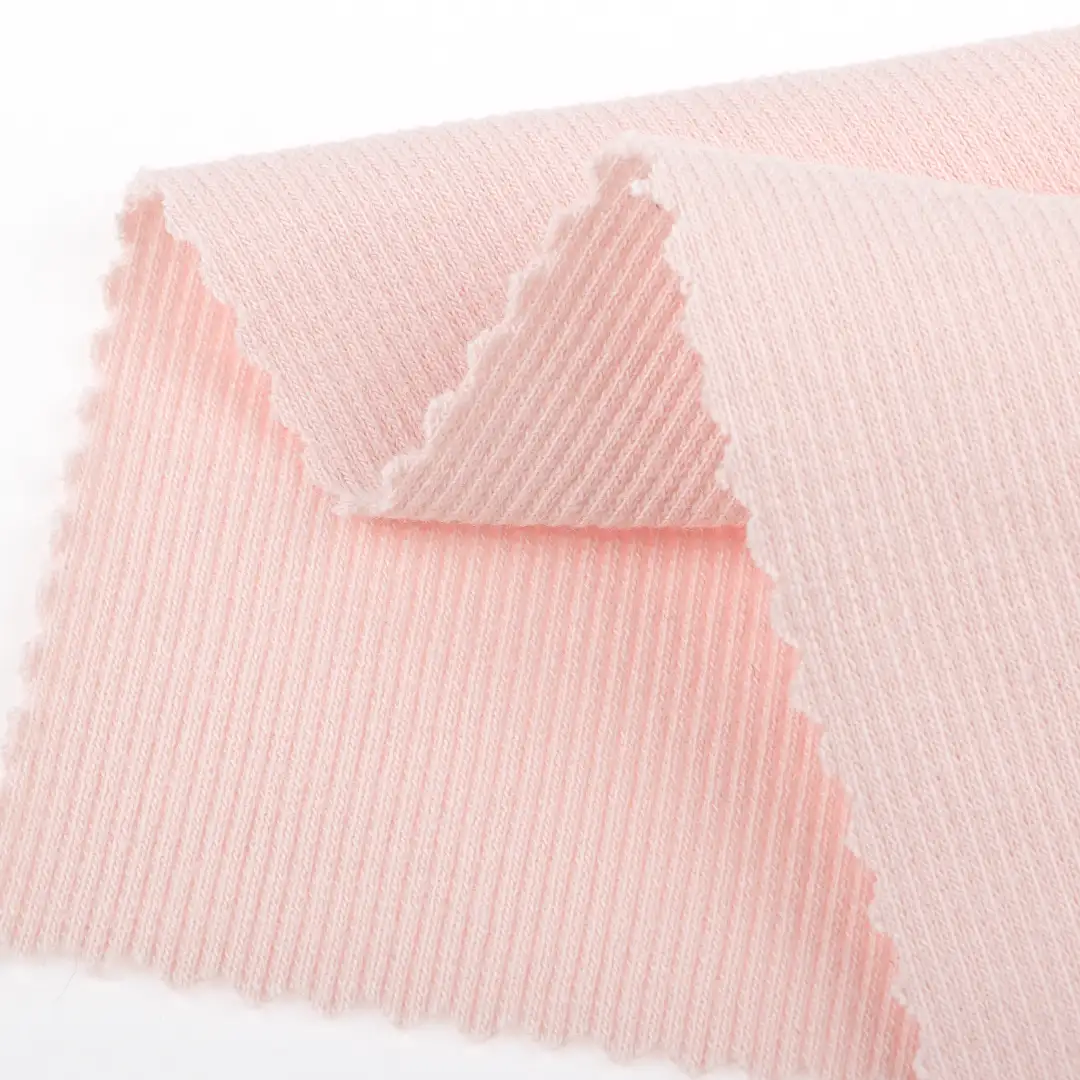 China Fabric for Pants,T-Shirt,Skirt Rib Knit Fabric Cotton Pink color buy from China wholesaler bulk order at wholesale price free worldwide shipping Alibaba