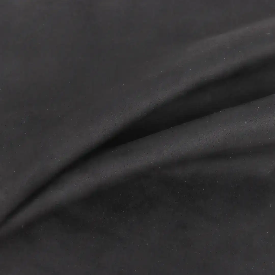 China Fabric for Jackets Weft Suede Knit Fabric Polyester Spandex Black color buy from China wholesaler bulk order at wholesale price free worldwide shipping Alibaba