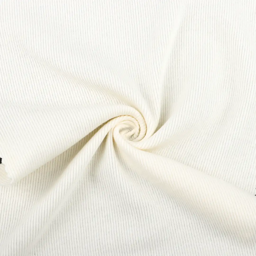 China Fabric for Skirt Rib Knit Fabric Cotton Spandex Cream color buy from China wholesaler bulk order at wholesale price free worldwide shipping Alibaba