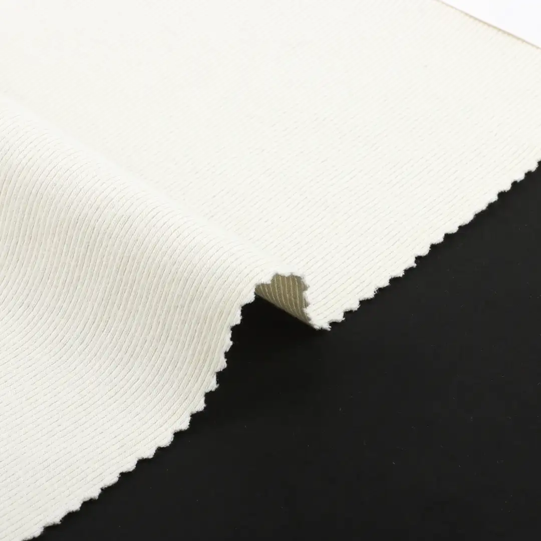 China Fabric for Skirt Rib Knit Fabric Cotton Spandex Cream color buy from China wholesaler bulk order at wholesale price free worldwide shipping Alibaba