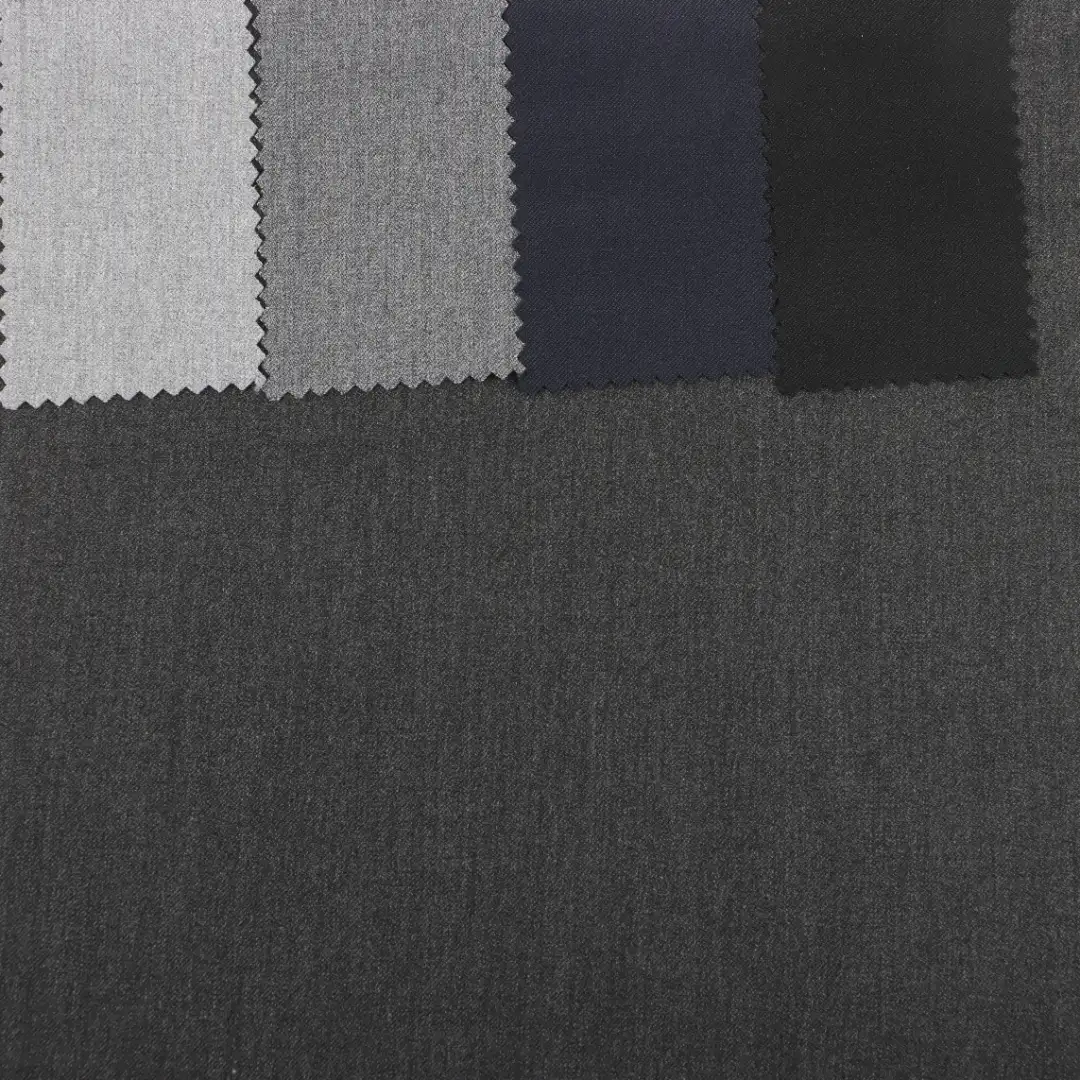 China Fabric for Pants Polyester/Rayon Plain Woven Blended Fabric Polyester Rayon Spandex Grey color buy from China wholesaler bulk order at wholesale price free worldwide shipping Alibaba