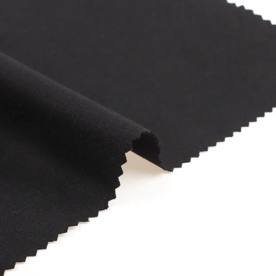 China Fabric for Pants Polyester/Rayon Twill Woven Blended Fabric Polyester Rayon Spandex Black color buy from China wholesaler bulk order at wholesale price free worldwide shipping Alibaba
