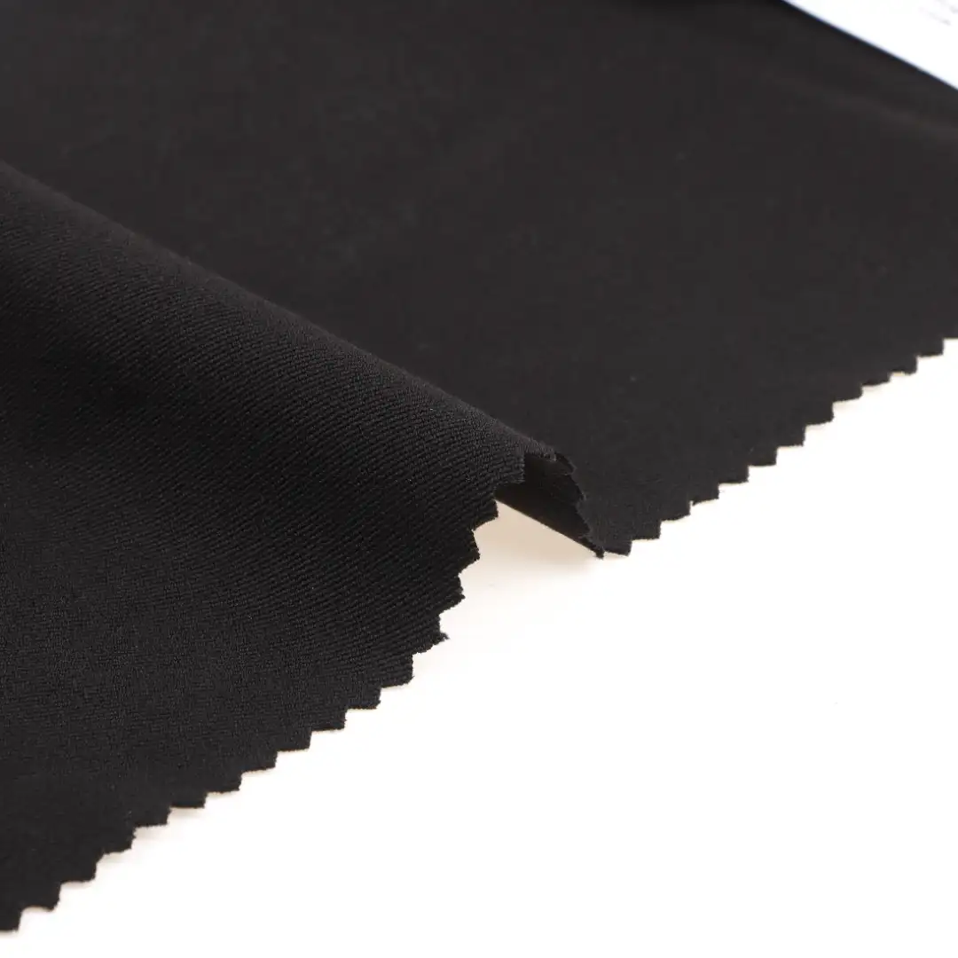 China Fabric for Pants Polyester/Rayon Twill Woven Blended Fabric Polyester Rayon Spandex Black color buy from China wholesaler bulk order at wholesale price free worldwide shipping Alibaba