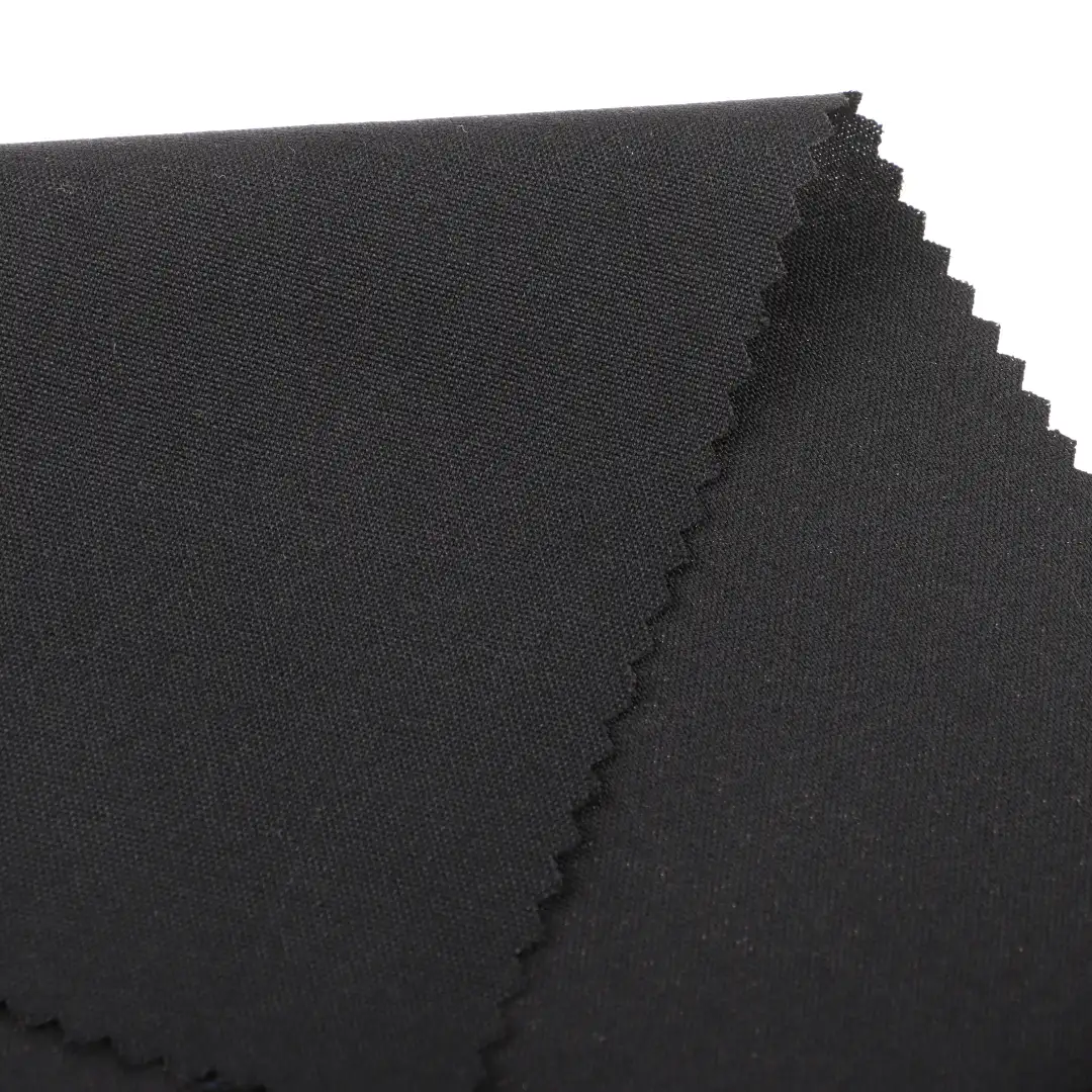 China Fabric for Pants Polyester/Rayon Plain Woven Blended Fabric Polyester Rayon Spandex Black color buy from China wholesaler bulk order at wholesale price free worldwide shipping Alibaba