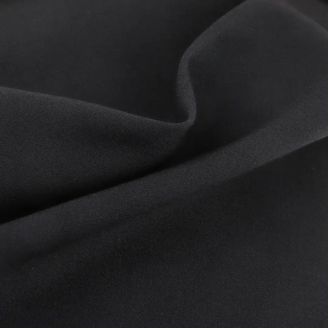 China Fabric for Pants Polyester/Rayon Plain Woven Blended Fabric Rayon Spandex Polyester BLACK color buy from China wholesaler bulk order at wholesale price free worldwide shipping Alibaba