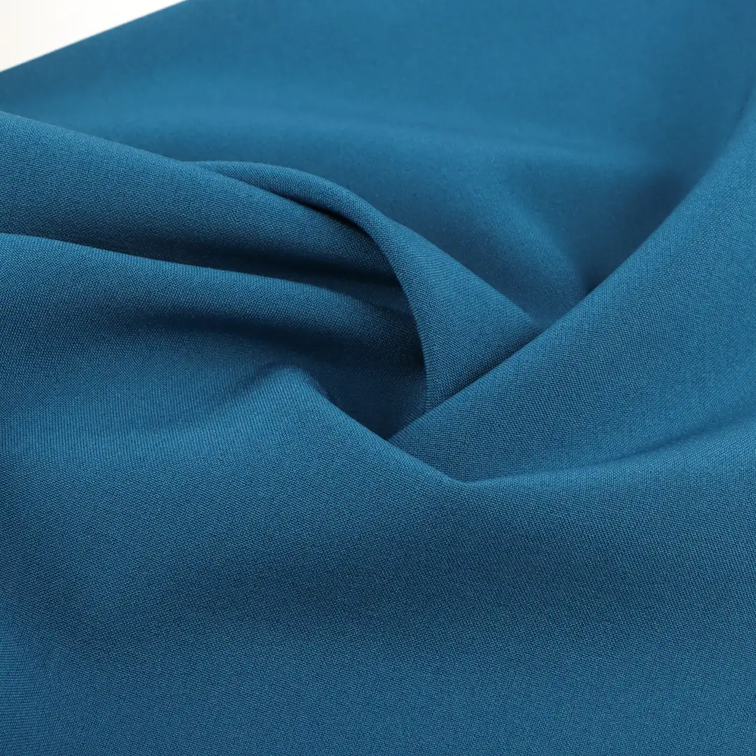 China Fabric for Pants Four Stretch Polyester Woven Fabric Synthetic Woven Fabric Polyester Spandex BLUE color buy from China wholesaler bulk order at wholesale price free worldwide shipping Alibaba