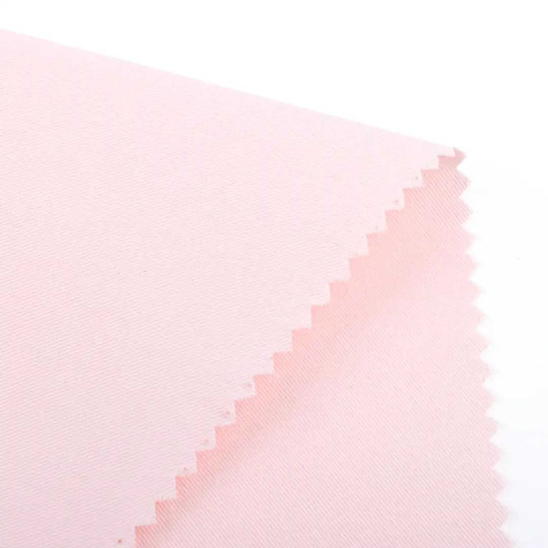 China Fabric for Pants TC Twill Woven Blended Fabric Cotton Polyester pink color buy from China wholesaler bulk order at wholesale price free worldwide shipping Alibaba