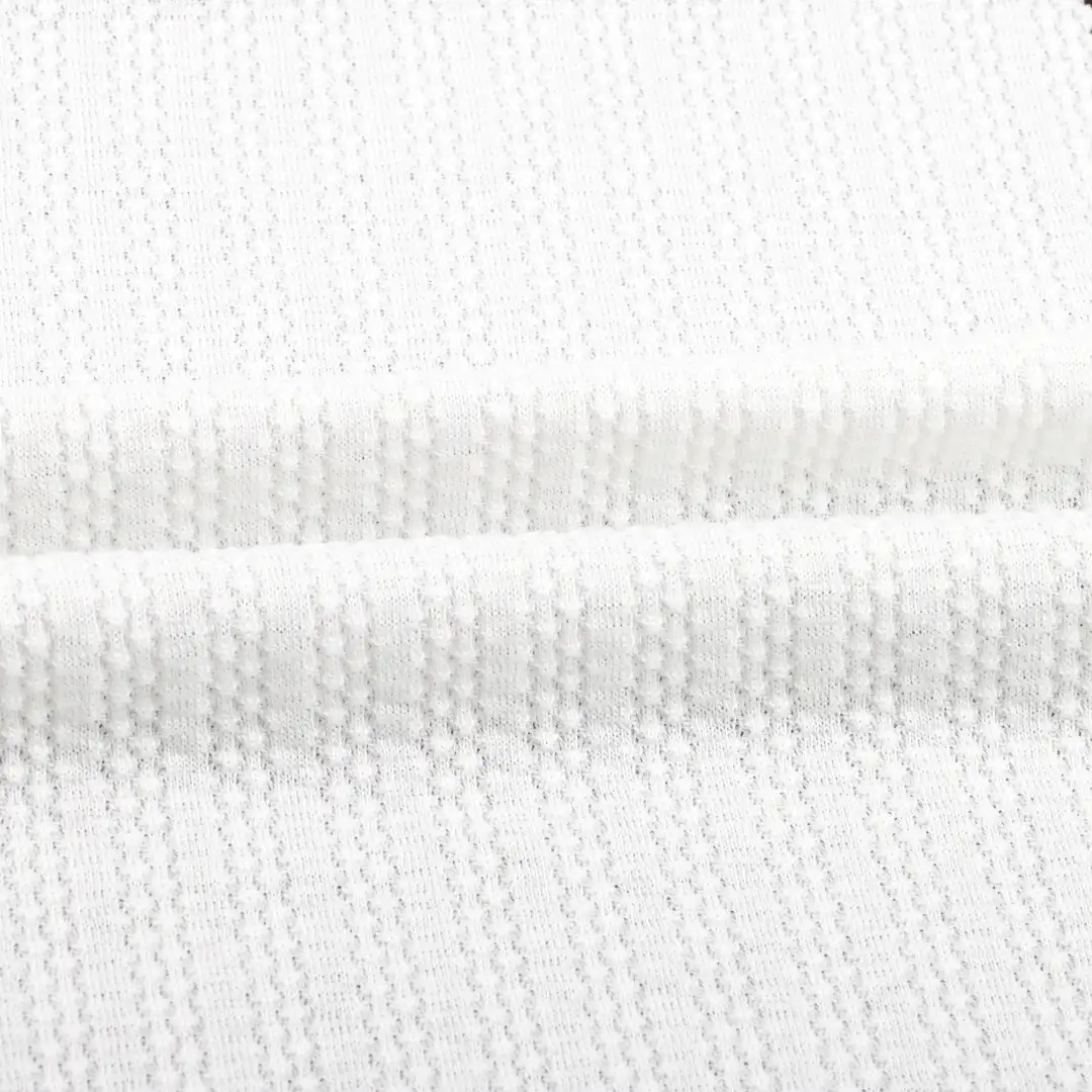 China Fabric for T-Shirt,Shorts Hacci Knit Fabric Polyester Rayon Spandex White color buy from China wholesaler bulk order at wholesale price free worldwide shipping Alibaba