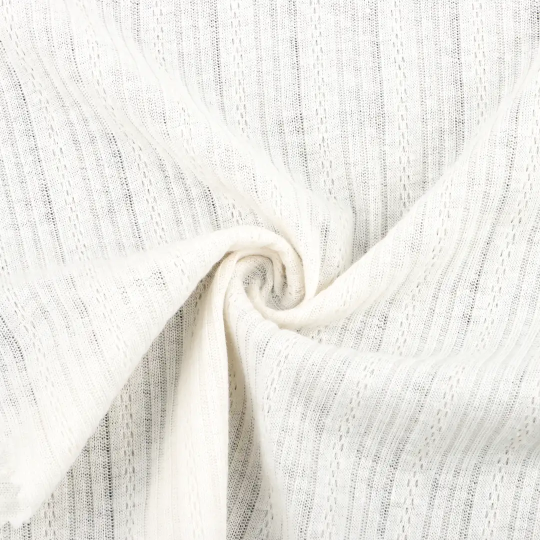 China Fabric for Pants,T-Shirt Weft Jacquard Knit Fabric Polyester Cotton Cream color buy from China wholesaler bulk order at wholesale price free worldwide shipping Alibaba