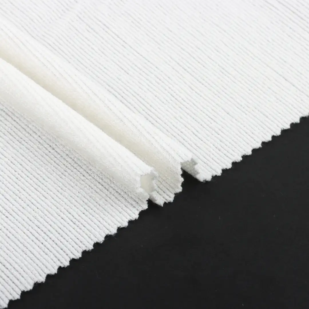 China Fabric for Pants,T-Shirt Ottoman Knit Fabric Polyester Rayon Spandex Cream color buy from China wholesaler bulk order at wholesale price free worldwide shipping Alibaba