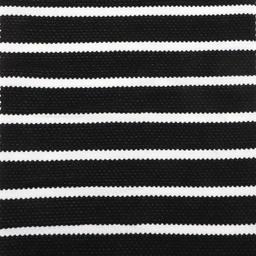 China Fabric for T-Shirt,Shorts Weft Jacquard Knit Fabric Cotton Spandex Black and White color buy from China wholesaler bulk order at wholesale price free worldwide shipping Alibaba